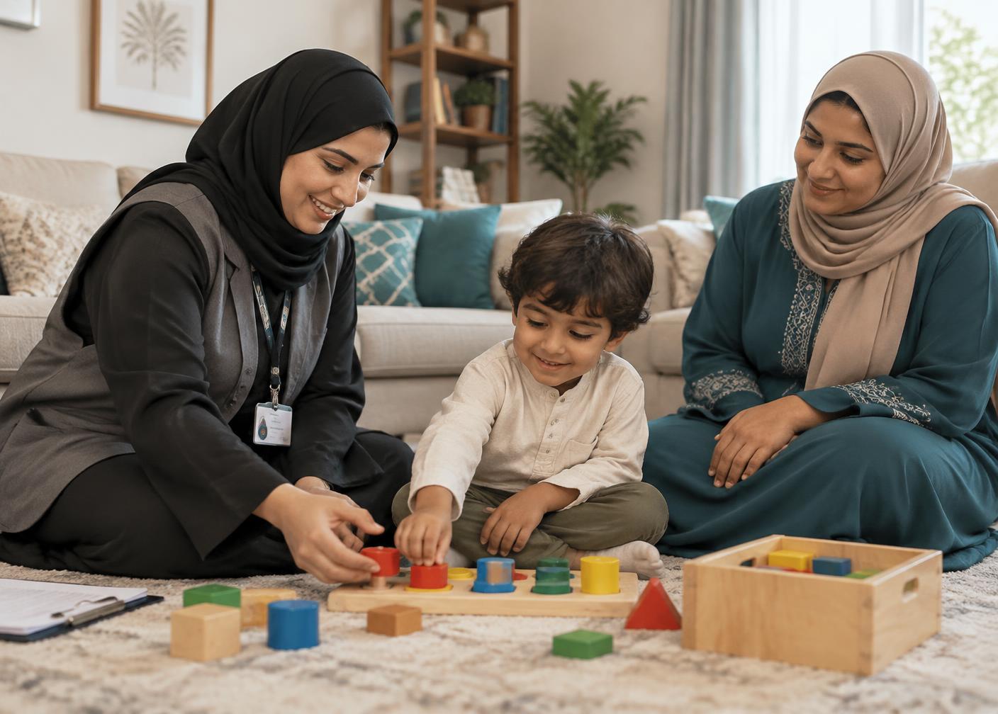 جلسة منزلية مع المستفيد/ة وأسرته